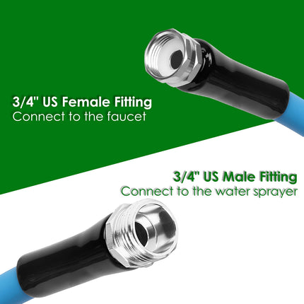 25FT-50FT Options -- 1Pc Non-Expanding Flexible Garden Hose Heavy Duty PVC Water Hose Leak-Resistant Kink-Free All-weather Burst 500PSI