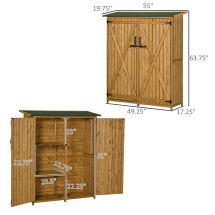 Outdoor Storage Cabinet Garden Shed Utility Tool Organizer with Waterproof Asphalt Rood