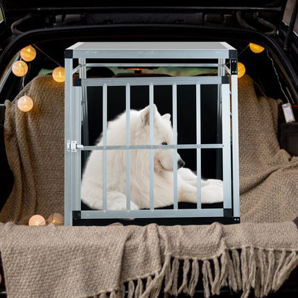 Aluminum Transport Case,  Aluminum Car Carrier, Travel Carrier, Suitable For Cats And Dogs, Black And Silver.