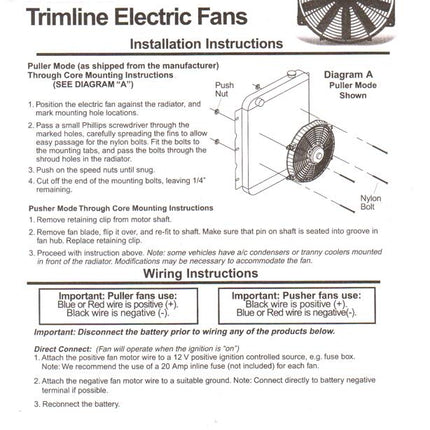 16 Inch Electric Radiator Cooling Fan 12V 120W 10 Blades Car Thermostat Kit With Mounting Kit