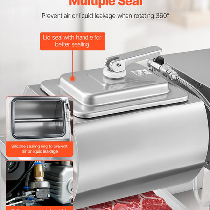 Vacuum Meat Tumbler Marinator Machine 20L For Chicken Steak Fish Commercial Use