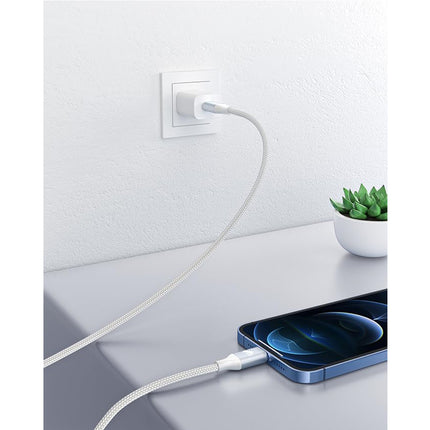 150cm 180cm USB Charging Cable A Pple MFi Certified, Nylon Braided Jacket,silver Premium Series