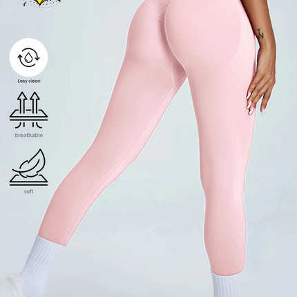 Women's High Waisted Seamless Leggings - Butt Lifting & Tummy Control Yoga Pants, Non-See Through Workout Leggings With Soft Compression, Solid Color Activewear