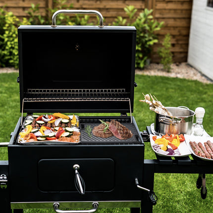 VEVOR Reversible Grill Griddle, Pre-Seasoned Cast Iron Griddle, Rectangular Double Burner Griddle Pan, Non-Stick Family Pan Cookware With Handles, Flat Top Plate For BBQ, Gas Grill, Black