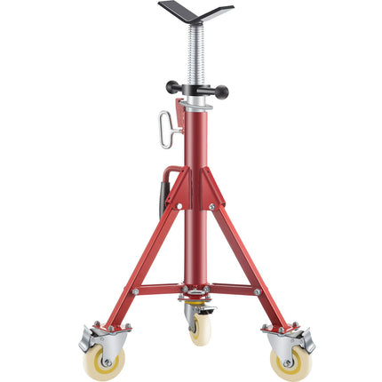 Pipe Stand, Pipe Jack Stand, V Head Pipe Stand Adjustable Height 28-52 Inch, Pipe Jack Stands With Casters 882 LB, Folding Portable Pipe Stands 1 8 To 12 Inch Pipe Supporting, Steel Jack Stand