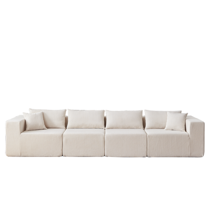 104-Inch Corduroy  Modular L Shaped Sectional Sofa,Luxury Floor Couch Set,Upholstered Indoor Furniture,Foam-Filled Compressed Sofa For Living Room,Bedroom,4 PC Free Combination