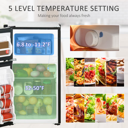 3.2 Cu.Ft Mini Fridge with Freezer
