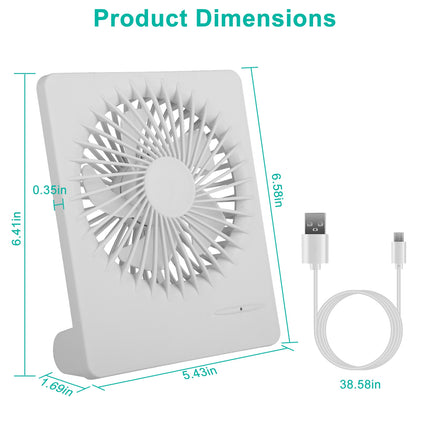 Portable Desk Fan USB Rechargeable Table Cooling Fan Quiet 5 Blades Desktop Fan With 3 Speeds Ajustment For Bedroom Office