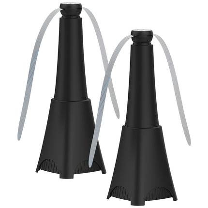2 Pack Portable Reflective Fly Repellent Fan Rechargeable Battery Powered Table Food Fly Trap With Pattern Soft-Stop Blade Hanging Hook Indoor Outdoor Table