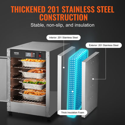 Hot Box Food Warmer 4-Tier Concession Warming Cabinet With Water Tray For Pizza