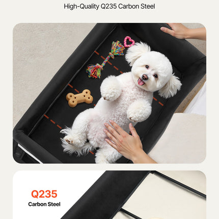 Elevated Lounge Pet Bed Foldable Bunk Dog Bed With Wheels & Side Bags L