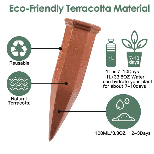 10Pack Plant Watering Spikes Terracotta Automatic Watering Devices With Slow Release Control Plant Waterer Self Watering Stakes For Indoor Outdoor Plants