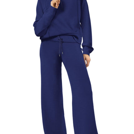 Leisure Sports Suit Long-sleeve Zipper Sweatshirt Wide Leg Pants Two-piece Set