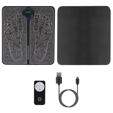 1Pc Foot Massage Pad Electric Stimulator Massager Unit Leg Reshaping Muscle Pain Relax Foldable Massage Mat With 8 Modes 19 Intensity Levels Remote Control