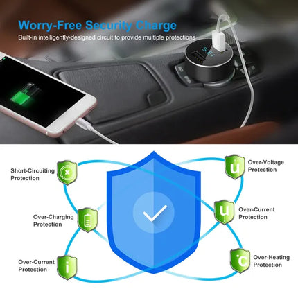 Universal 15W/3.1A Dual USB Car Charger Adapter Aluminum Alloy Fast Car Charging Adapter For IPhone XR XS Tablet PC