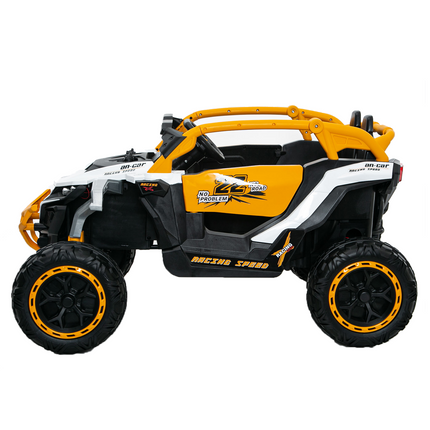 Ride On Models Truck Car 12V Kids Electric Vehicles, Remote Control, Front & Rear Shock Suspension, 2 Seater UTV, Flashlights And A Built-in Music Player, For Age 3-6 Years Old White