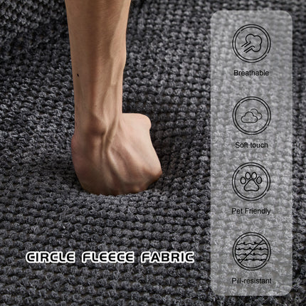 Compression Mahjong Sofa,Convertible Floor Sofa Bed,DIY Boneless Modular Sectional Sofa,No Assembly Required,Circle Fleece Fabric,Oversized 4 Seater With 4 Pillows,Dark-grey