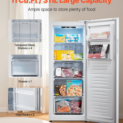 Convertible Freezer/Refrigerator 11 Cu.Ft Frost Free Upright Freezer Home