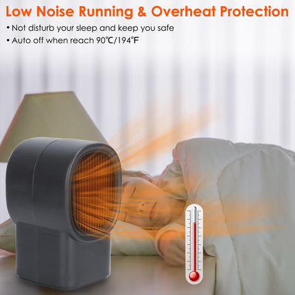 1Pc 400W Portable Electric Space Heater Mini Desktop Fan Heater Personal Small Space Heater For Home Office