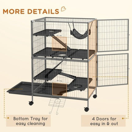 5 Tiers Of Small Animal Cages, Ferret Cages, Large Chinchilla Cages With Hammock Fittings And Heavy Duty Wires