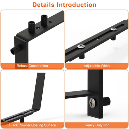 4Pcs Per Set Adjustable Planter Box Brackets Flower Box Holders Window Boxes Planters Hooks No Drill Railing Planter Mounts For Windowsills Garden Fences Balcony
