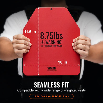 Weight Vest Plates, 8.75 LB Pairs, Premium Steel Weighted Plates, Contoured Ergonomic Fit – WODs, Additional Weight For Weight Vests, For Strength Training, Running, Fitness, Heavy Workouts