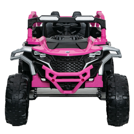 Ride On Models Truck Car 12V Kids Electric Vehicles, Remote Control, Front & Rear Shock Suspension, 2 Seater UTV, Flashlights And A Built-in Music Player, For Age 3-6 Years Old Magenta