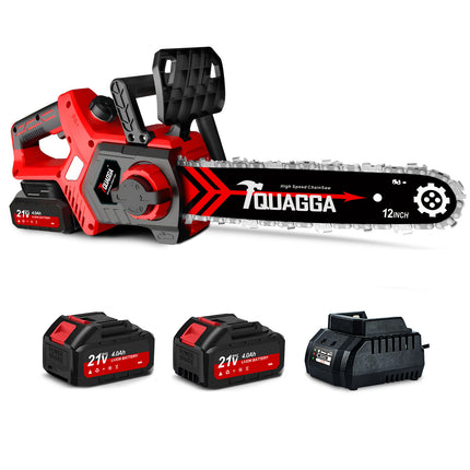 21V Powerful Brushless Chainsaw Ultimate Cordless Power Chain Saw For Wood Cutting, Tree Trimming More Battery Charger Included