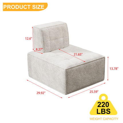 Bean Bag Chair,Accent Chair,Modular Sherpa Sofa Chair,Floor Sofa For Adults,Fireside Chair,Reading Chair For Living Room,Bedroom,Office,Beige