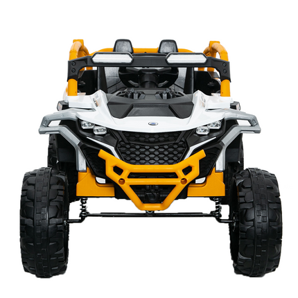 Ride On Models Truck Car 12V Kids Electric Vehicles, Remote Control, Front & Rear Shock Suspension, 2 Seater UTV, Flashlights And A Built-in Music Player, For Age 3-6 Years Old White