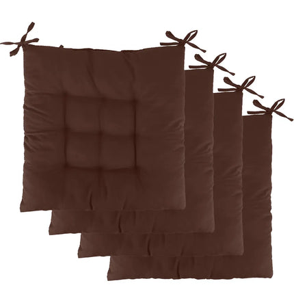 4Pcs Chair Cushion Pads Pillow Soft Tie On Square Sitting Mats For Home Office Car Sitting Travel Standard