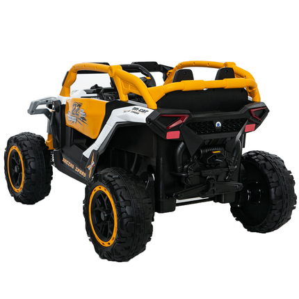 Ride On Models Truck Car 12V Kids Electric Vehicles, Remote Control, Front & Rear Shock Suspension, 2 Seater UTV, Flashlights And A Built-in Music Player, For Age 3-6 Years Old White