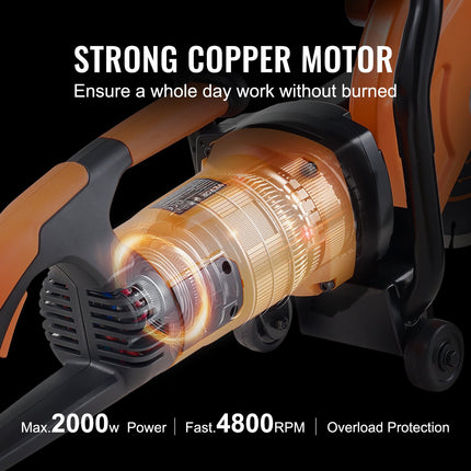 Electric Concrete Saw, 9 In, 1800 W Motor Circular Saw Cutter With 3.5 In Cutting Depth, Wet/Dry Disk Saw Cutter Includes Water Line, Pump And Blade, For Stone, Brick