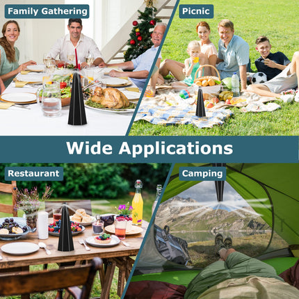 4Pack Fly Table Fans Battery USB Powered Bug Fans Food Fans Fly Table Spinners Traps With Hook For Party BBQ Picnic Camping