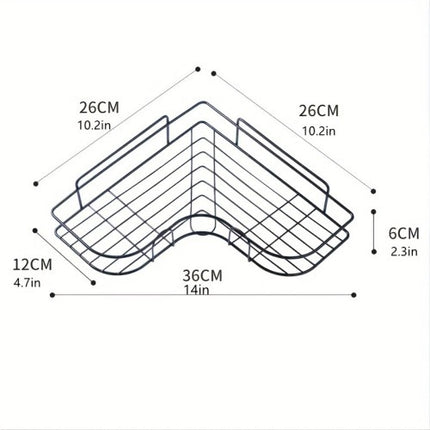 1pc Wall Mounted Bathroom Shelf, Shower Caddy Rack, No Punching Triangle Storage Rack For Bathroom Kitchen, Bathroom Accessories