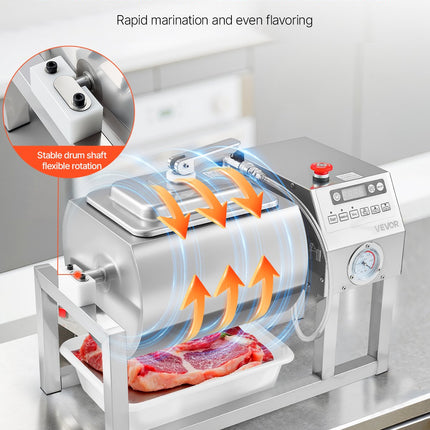 Vacuum Meat Tumbler Marinator Machine 20L For Chicken Steak Fish Commercial Use