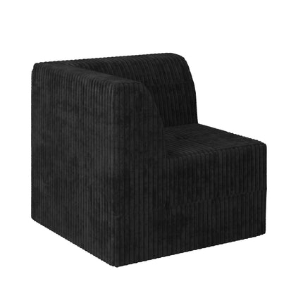 Corner Sofa Compressed Sectional Sofa Modern Minimalist Style Corduroy Couch, Sleeper Sofa For Living Room, Bedroom, Comfy Compressed Sofa Couch Space-Efficient Design-black