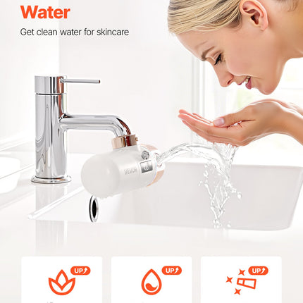 Skincare Water Filter Bathroom Sink Faucet Purifier For Skin White  Gold