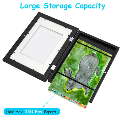 Kids Art Frame Front Opening Wooden Frame Artwork Display Storage Frame A4 Picture Frame Wall Display For Photo Art Projects Picture Children Drawing