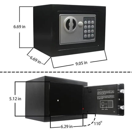 Home Mini Safe Made Of All-steel, Anti-theft And Pry-proof, With Dual Security Combination Keys, Double Opening, Space-saving Design For Storing Documents, Jewelry, And Cash.