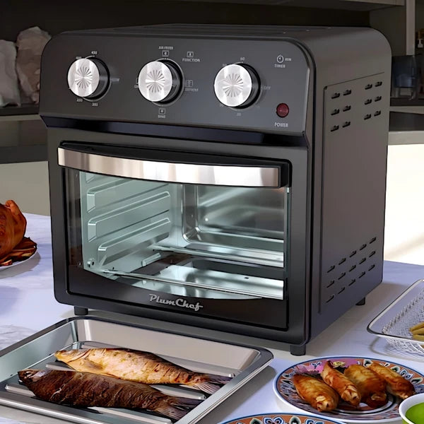 12-Liter Air Fryer With Advanced Multi-Function Cooking – Grill, Air Fry, Defrost, Bake, Presets For French Fries, Pizza, Chicken, Fish, And Toast, Dual Knob Control Oven