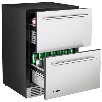 24 Inches Drawer Refrigerator Stainless Steel Dual Drawer Fridge For Home