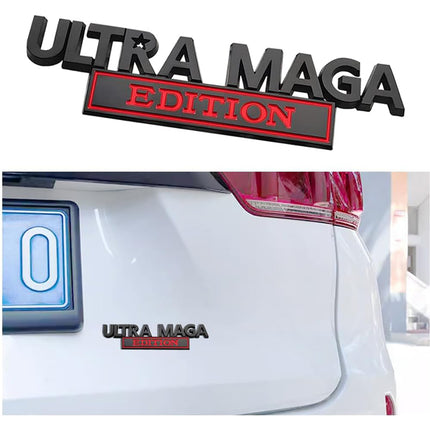 2pcs Ultra MAGA Edition Emblems, Emblem 3D Badge Decal Car Truck SUV,Refrigerator Sticker,Window Display Stickers,Bicycles, Laptops, Fridges
