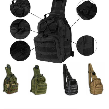 Mens Backpack Tactical Sling Shoulder Bag Molle Travel Chest Pack Outdoor Hiking