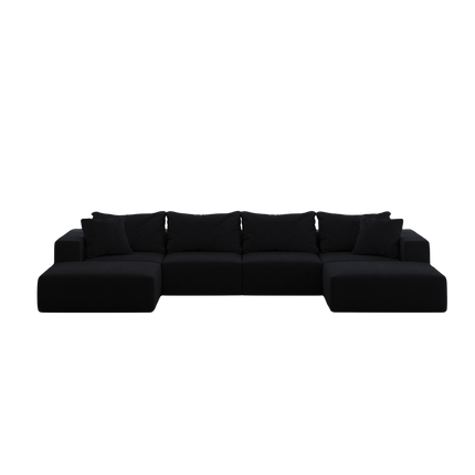 Oversized Sponge Cloud Sofa,Modern Upholstered Sectional Sofa Couch Set,Modular 162 L Shaped Sectional Living Room Sofa Set With 6 Pillows,Free Combination Sofa Couch For Living Room,Bedroom