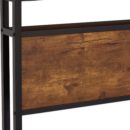 Twin Size Metal Platform Bed Frame With Wooden Headboard And Footboard With USB LINER