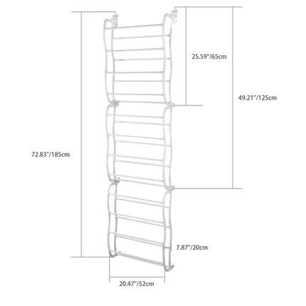 36 Pairs Over-The-Door Shoe Rack 12 Layers Wall Hanging Closet Shoe Organizer Storage Stand