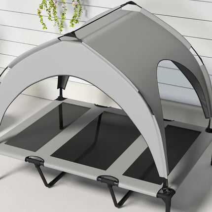 Elevated Dog Bed With Canopy, Raised Outdoor Pet Bed For Camping With Washable Breathable Mesh, 42'' X 30'' X 3'' , Tiktok