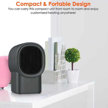 1Pc 400W Portable Electric Space Heater Mini Desktop Fan Heater Personal Small Space Heater For Home Office