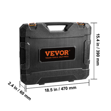 VEVOR Drive Impact Socket Set 6 Point Cr-Mo Alloy Steel For Auto Repair, Includes Extension Bars Universal Joint Adapter Lock Storage Case